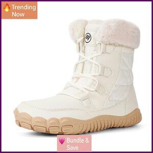 Women's Waterproof Snow Boots Wide Toe Box Zero Drop Minimalist Hiking